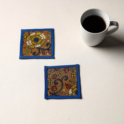 Brown Handmade Cotton Coasters (Set of 2)