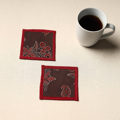 Brown Handmade Cotton Coasters (Set of 2)