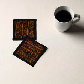 Brown Handmade Cotton Coasters (Set of 2)