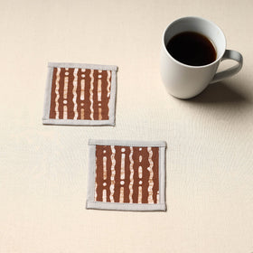 Brown Handmade Cotton Coasters (Set of 2)