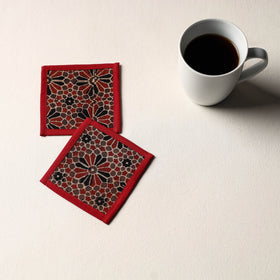 Brown Handmade Cotton Coasters (Set of 2)