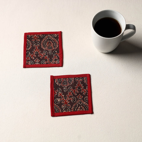 Brown Handmade Cotton Coasters (Set of 2)