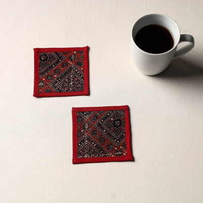 Brown Handmade Cotton Coasters (Set of 2)