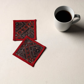 Brown Handmade Cotton Coasters (Set of 2)