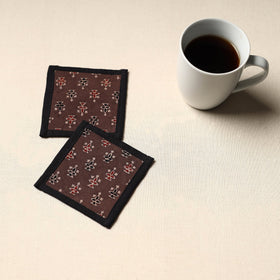 Brown Handmade Cotton Coasters (Set of 2)