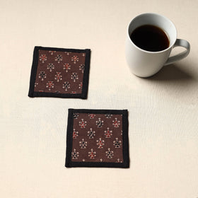 Brown Handmade Cotton Coasters (Set of 2)