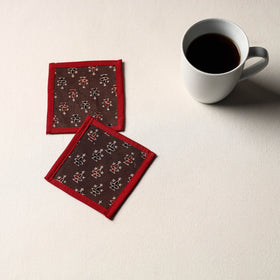 Brown Handmade Cotton Coasters (Set of 2)
