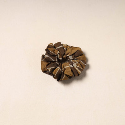 Brown Handmade Cotton Elastic Rubber Band/Scrunchie