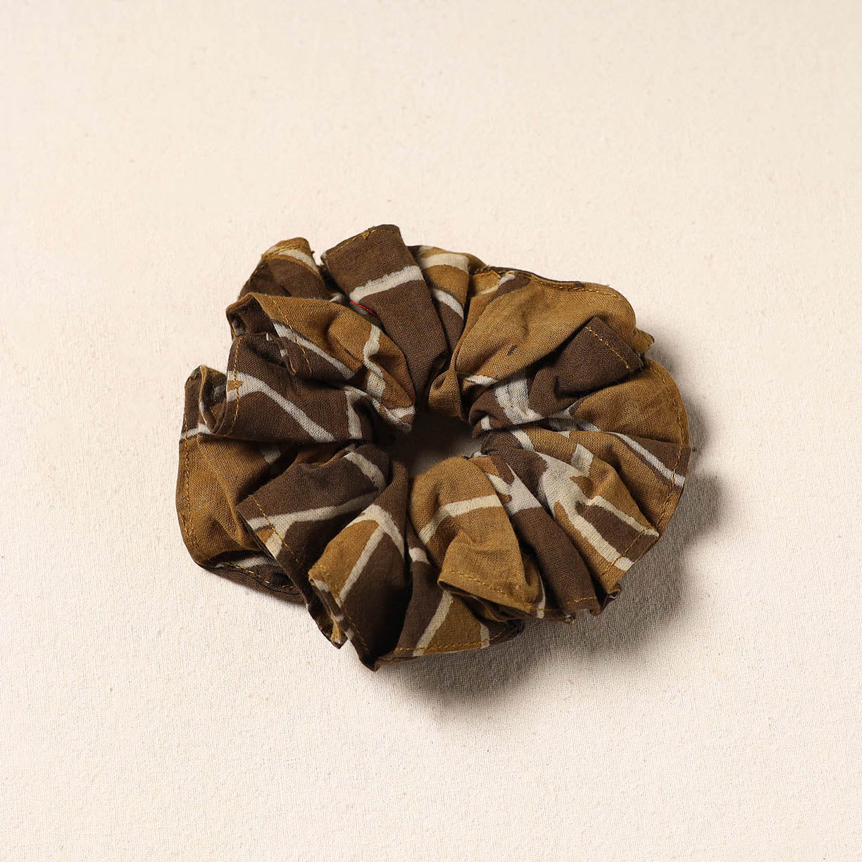 Brown Handmade Cotton Elastic Rubber Band/Scrunchie