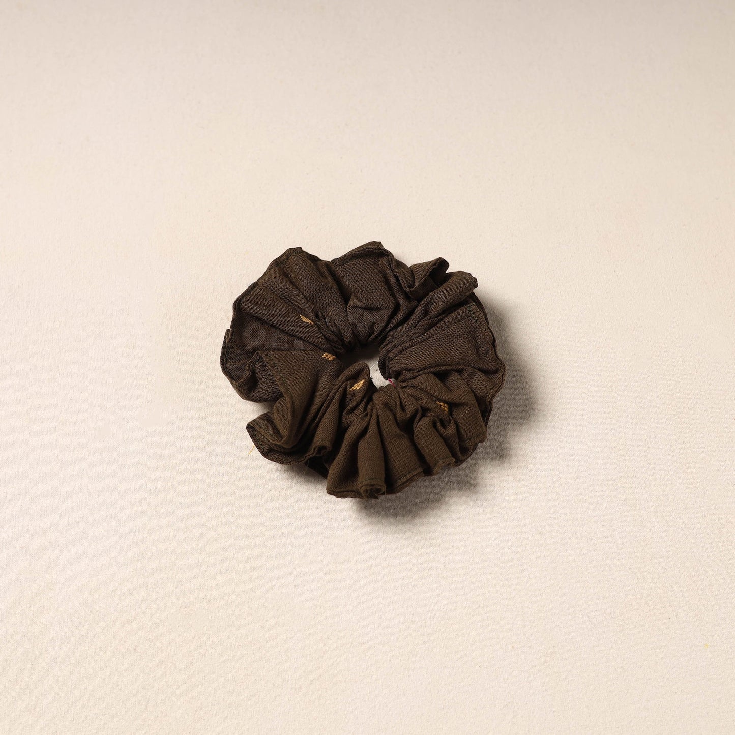 Brown Handmade Cotton Elastic Rubber Band/Scrunchie