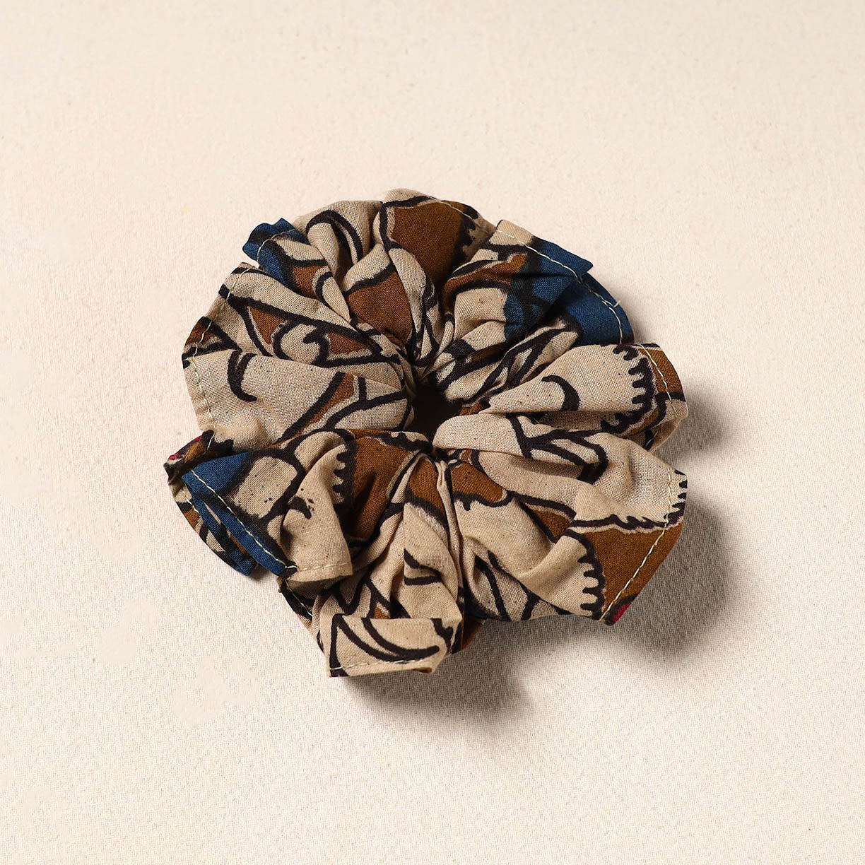 Brown Handmade Cotton Elastic Rubber Band/Scrunchie