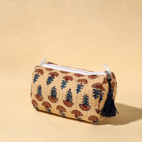  Handmade Cotton Fabric Quilted Utility Pouch With Tassel 