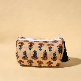 Handmade Cotton Fabric Quilted Utility Pouch With Tassel 