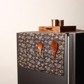 Brown Handmade Cotton Fridge Top Cover with Multiple Pockets