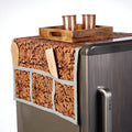 Brown Handmade Cotton Fridge Top Cover with Multiple Pockets