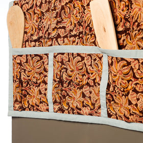 Brown Handmade Cotton Fridge Top Cover with Multiple Pockets