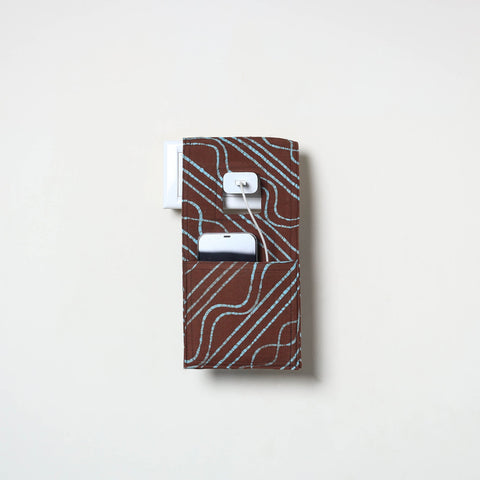 Brown Handmade Cotton Mobile Charging Holder