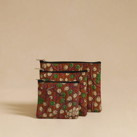Buy Brown Handmade Cotton Utility Pouch Set