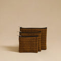 Buy Brown Handmade Cotton Utility Pouch Set