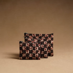 Brown - handmade cotton multipurpose utility pouches (set