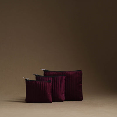 Brown - handmade cotton multipurpose utility pouches (set