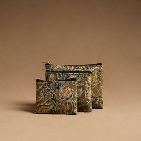 Brown - handmade cotton multipurpose utility pouches (set