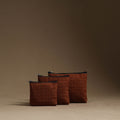 Brown - handmade cotton multipurpose utility pouches (set
