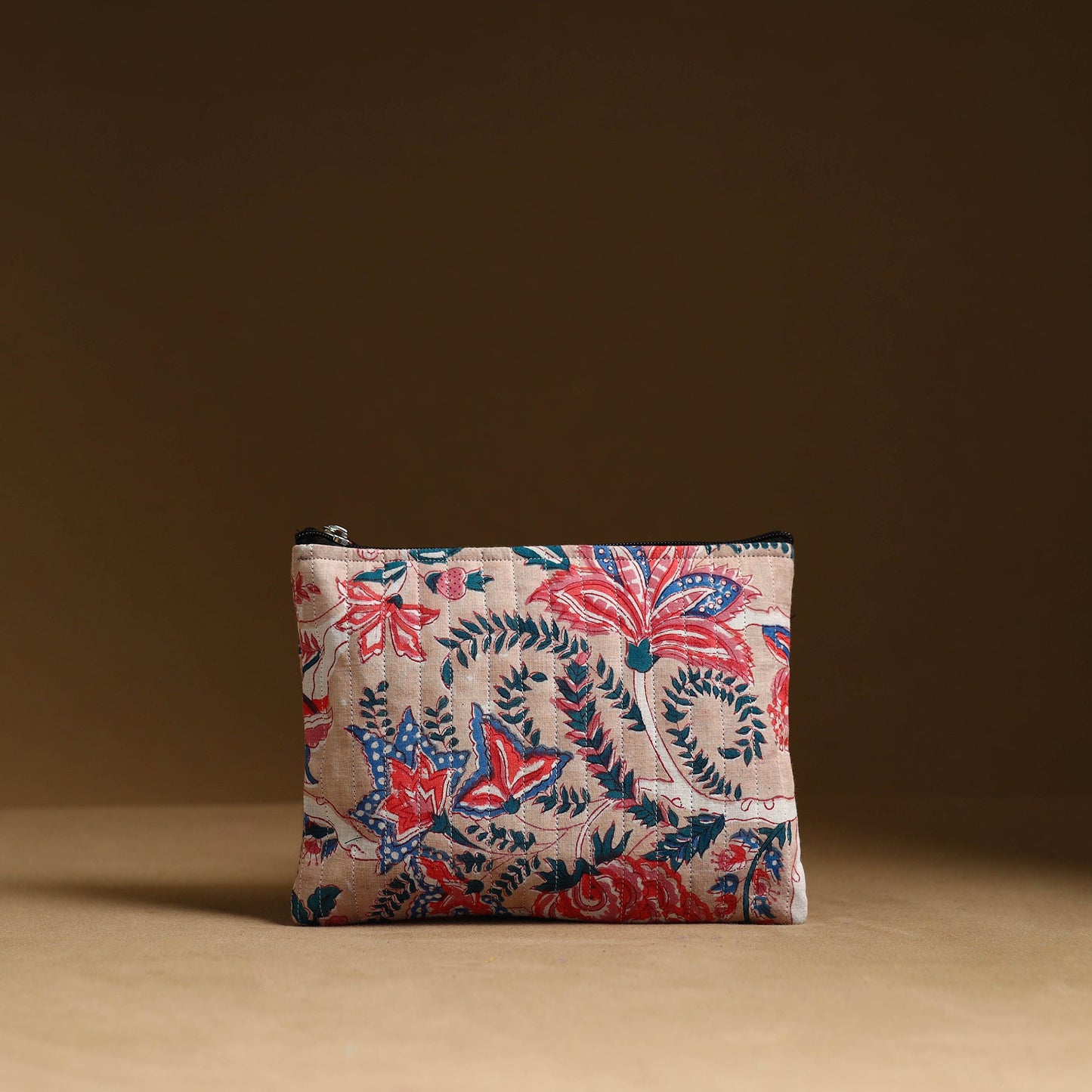 Brown - handmade cotton multipurpose utility pouches (set