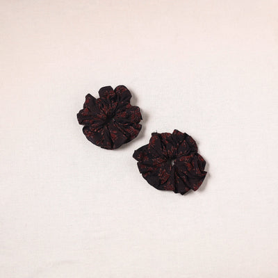 Brown - handmade cotton rubber bands/scrunchies (set of 2)