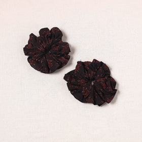 Brown - handmade cotton rubber bands/scrunchies (set of 2)
