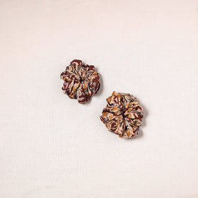 Brown - handmade cotton rubber bands/scrunchies (set of 2)