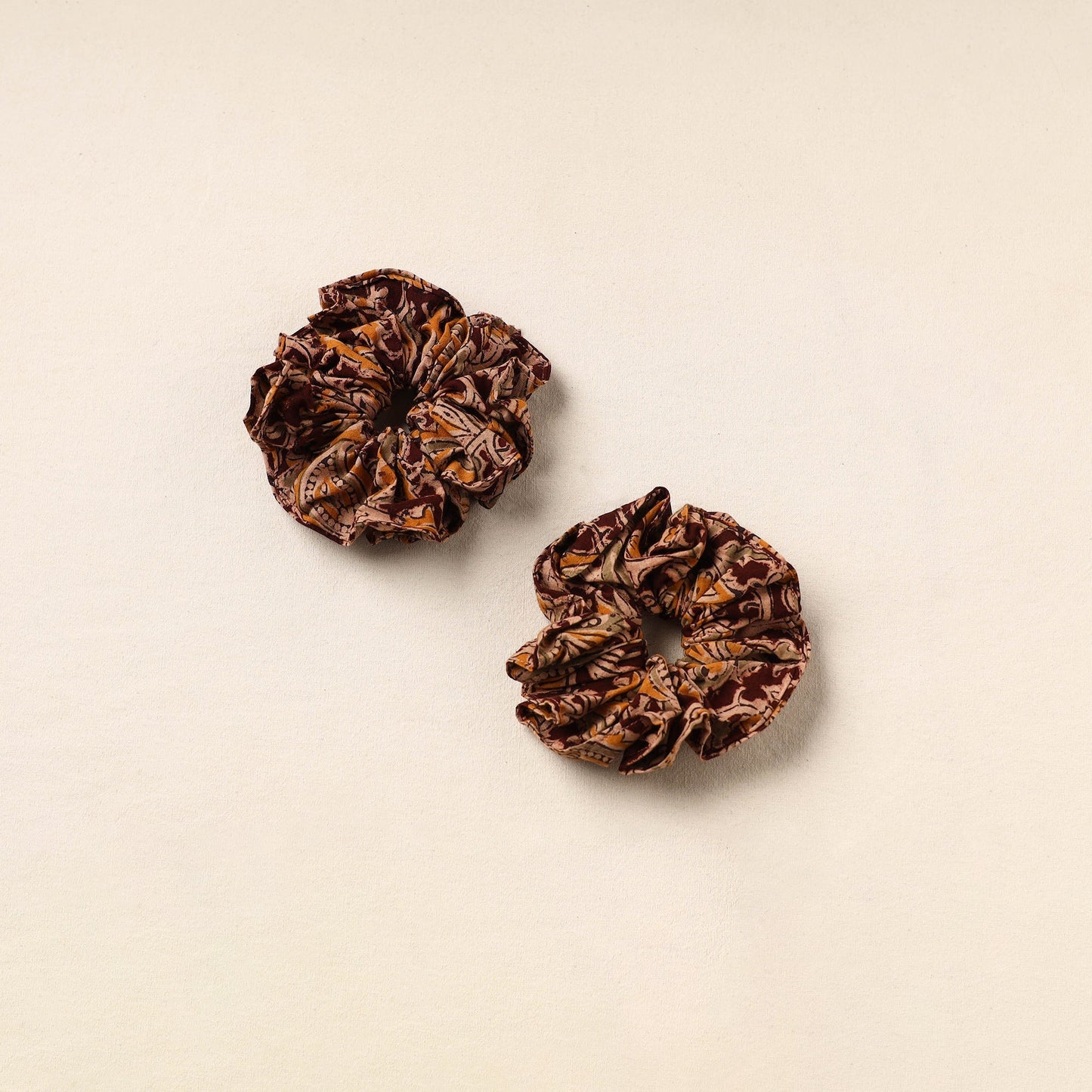 Brown Handmade Cotton Rubber Bands/Scrunchies