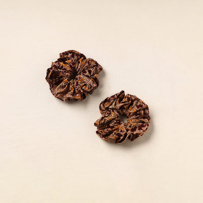 Brown Handmade Cotton Rubber Bands/Scrunchies