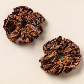 Brown Handmade Cotton Rubber Bands/Scrunchies