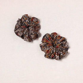 Brown - handmade cotton rubber bands/scrunchies (set of 2)