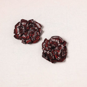 Brown - handmade cotton rubber bands/scrunchies (set of 2)