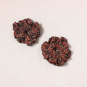 Brown - handmade cotton rubber bands/scrunchies (set of 2)