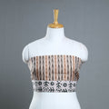 Brown - handmade cotton sambalpuri ikat blouse piece 08