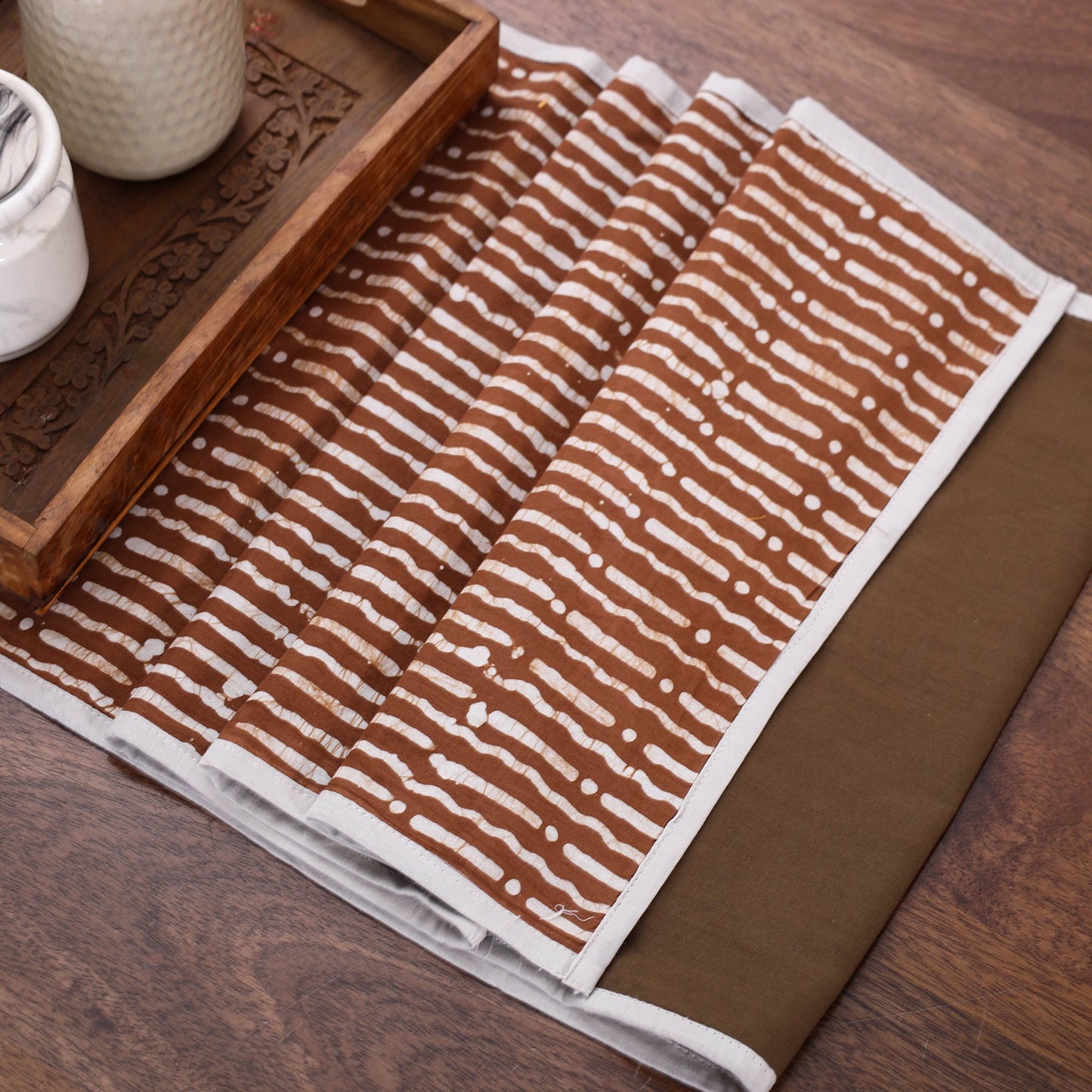 Brown Handmade Cotton Table Runner