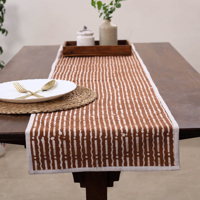 Brown Handmade Cotton Table Runner