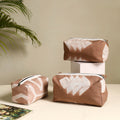  Brown Handmade Cotton Toiletry Bags (Set of 3)