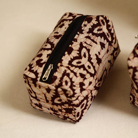  Brown Handmade Cotton Toiletry Bags (Set of 3)