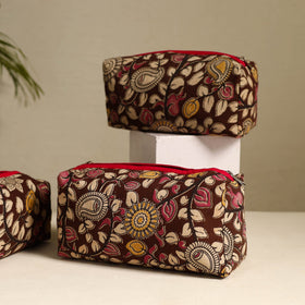  Brown Handmade Cotton Toiletry Bags (Set of 3)