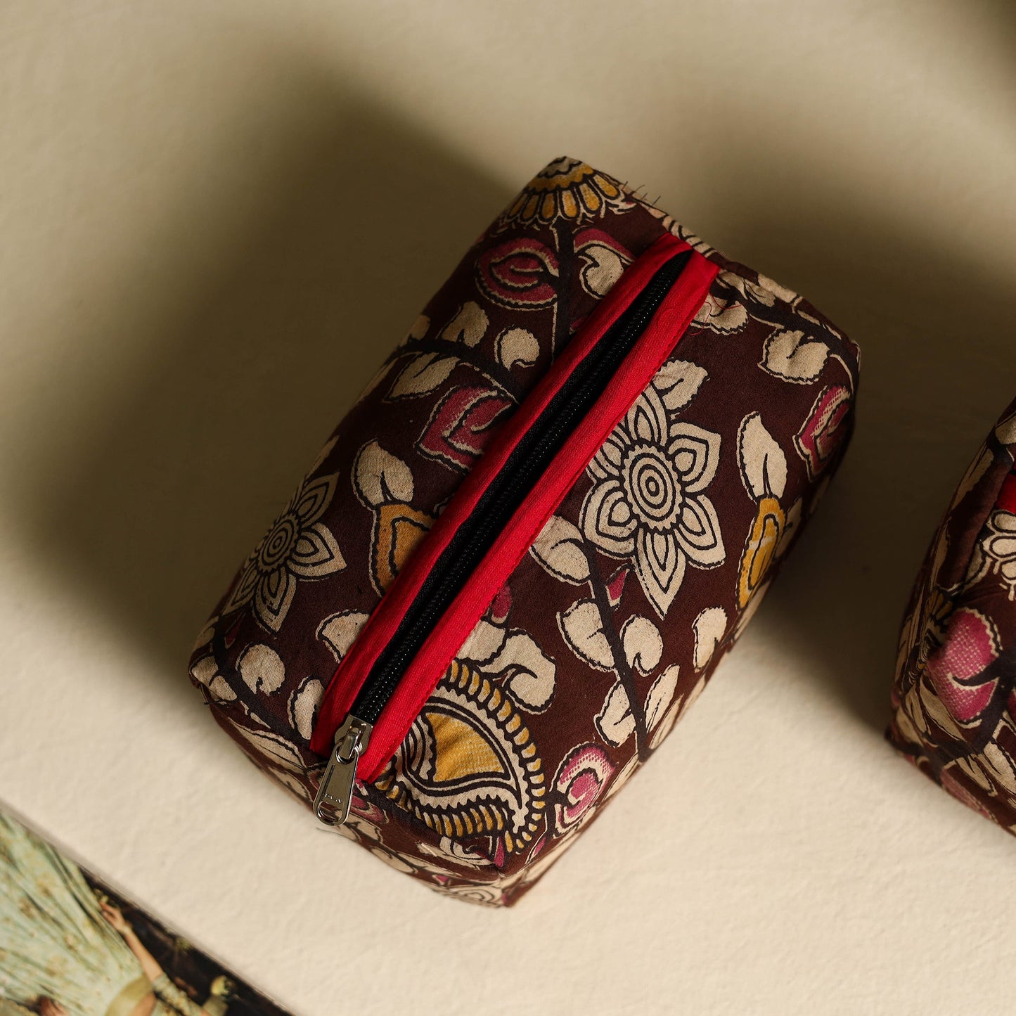  Brown Handmade Cotton Toiletry Bags (Set of 3)
