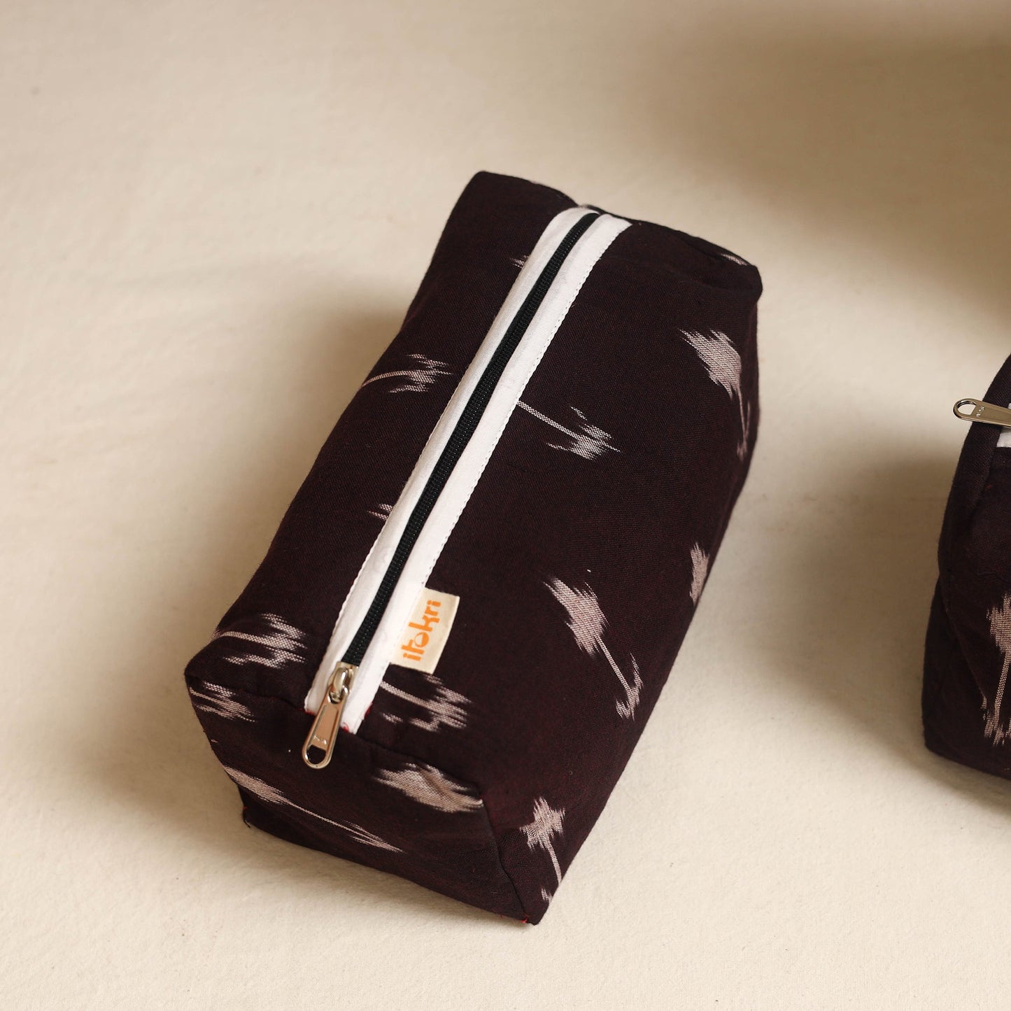 Brown - handmade cotton toiletry bags (set of 3) 22