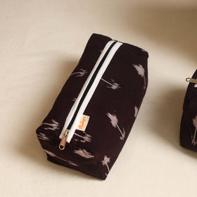 Brown - handmade cotton toiletry bags (set of 3) 22