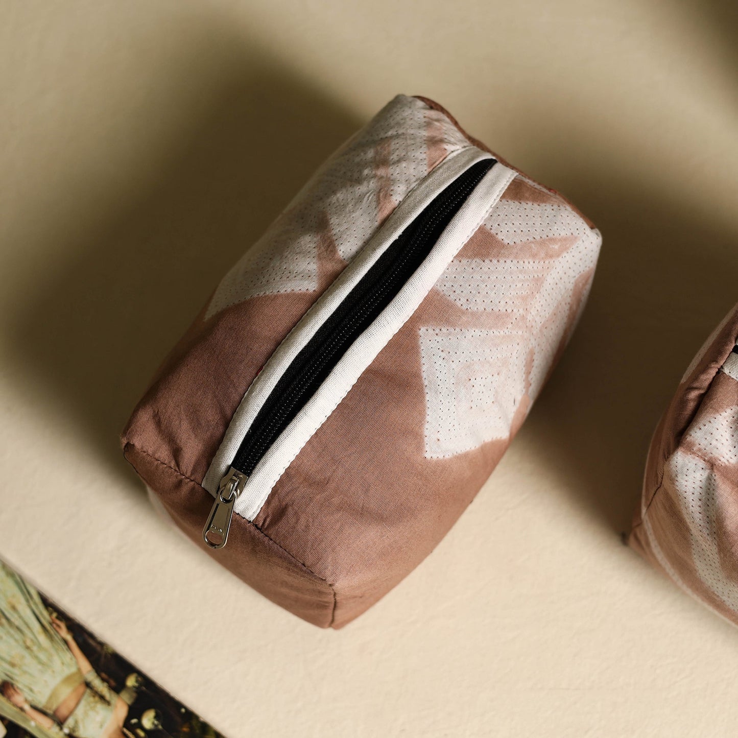 Brown Handmade Cotton Toiletry Bags (Set of 3)