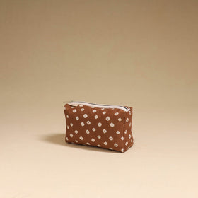 Brown - handmade cotton toiletry pouch 12 - handcrafted