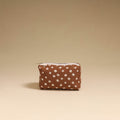 Brown - handmade cotton toiletry pouch 12 - handcrafted