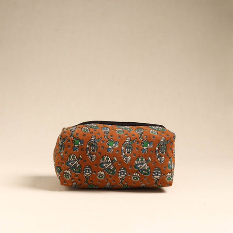  Brown Handmade Cotton Toiletry Pouch 